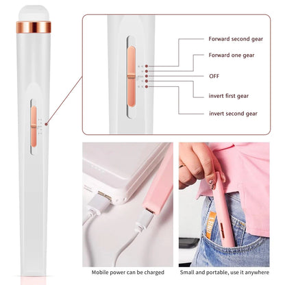 LINMANDA Portable Electric Nail File Nail Set with 4 Speeds Cuticle Trimmer Battery Operated Manicure and Pedicure Tools
