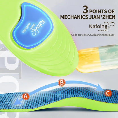 Green Orthopedic Insoles for Sport Shock-absorbing Insole for Shoes Arch Support Plantar Fasciitis Templates Pads Men Women Sole