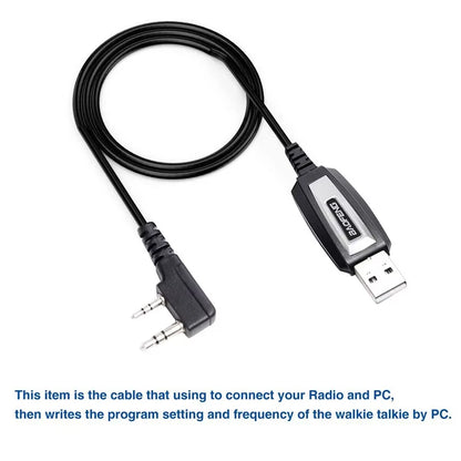 USB Programming Cable For Baofeng UV-5R/82/888S/UV-S9PLUS/UV-13/16/17/21 Pro & Quansheng UV-K5/5R Plus Walkie Talkie