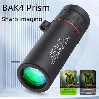 2000x25 HD Monocular Telescope Mini Portable Mobile Phone Telescope with Holder Outdoor Camping Hunting Birdwatching Telescopes