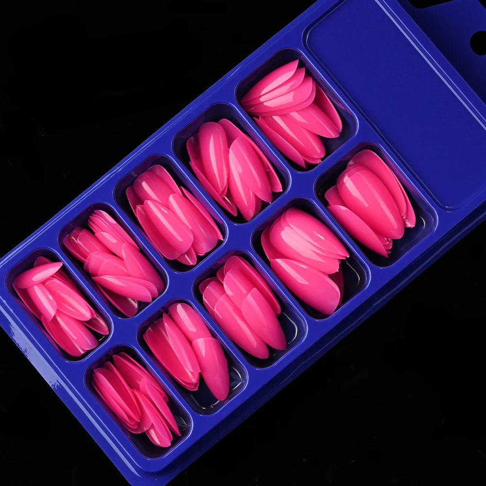 120Pcs Wine Red Almond Press On Nails Full Coverage Fake Nail Tip False Fingertips for Dating/Party Women Manicure Extension Tip
