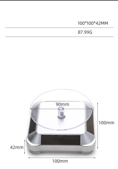 Solar Showcase 360 Automatic Rotating Turntable Jewelry Organizer Jade Ware Necklace Bracelet Watch Phone Display Stand
