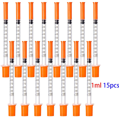 30/15/5Pcs 0.5Ml/1Ml Disposable Plastic Veterinary Syringe with Needle, Suitable for Pets and Farm Animals, Manual Push-Type Syringe with Needle, Farm Animal Syringe, Suitable for Cats, Dogs, Pigs