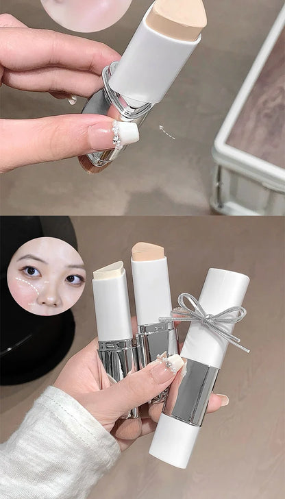 Lazy foundation stick, moisturizing and natural concealer makeup,matte makeup base,rare beauty,Keep makeup and sweat