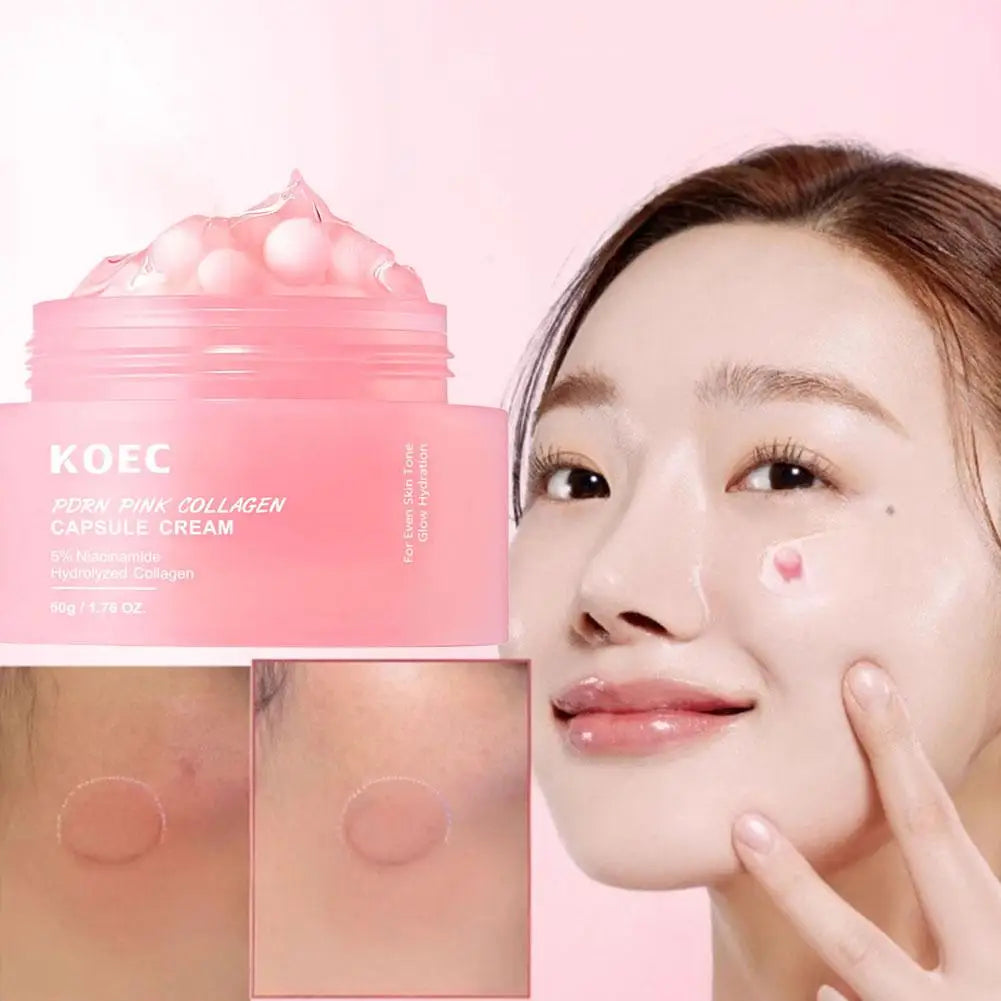 PDRN Pink Collagen Capsule Cream 5% Niachinamide VC Whitening Hydrolyzed Collagen Face Cream Moisturizing Firming Skin Care