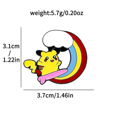 Anime Pikachu Squirtle Enameled Brooch Pin - Pokemon Lapel Badge Jewelry Accessory for Clothing And Backpacks
