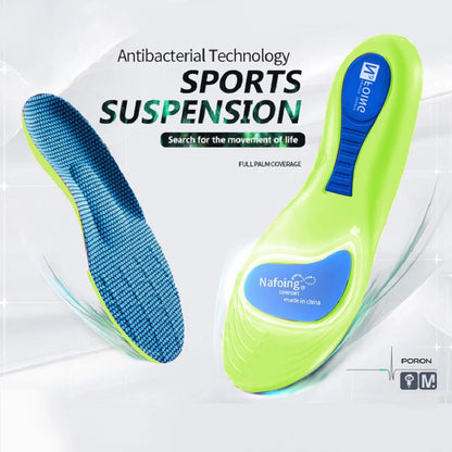 Green Orthopedic Insoles for Sport Shock-absorbing Insole for Shoes Arch Support Plantar Fasciitis Templates Pads Men Women Sole