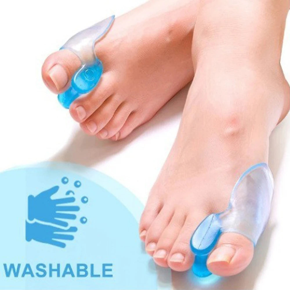 2pc Silicone Toe Splitter Correction Device For Hallux Valgus Large Foot Bone Separation Toe Sleeve Toe Splitter Manicure Tools