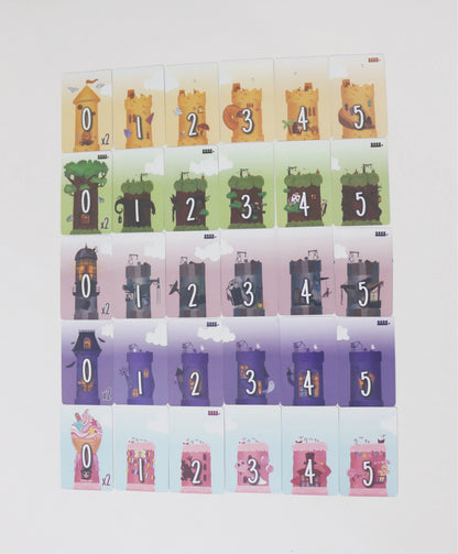 5 Towers Board Game 2-6 Players Fast paced card game, Funny Strategy Game