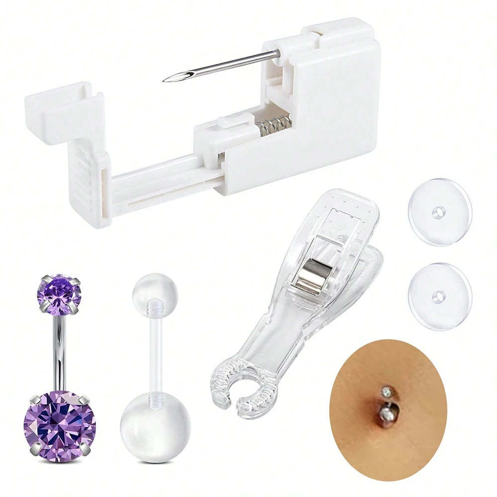 Belly Button Piercing Kit Gun Belly Piercing Kit Belly Button Piercing Gun Navel Piercing Kit Belly Button Ring Piercing Kit