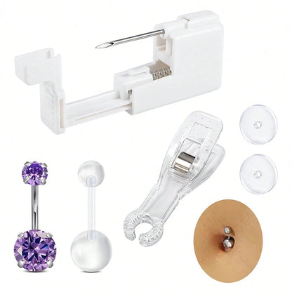 Belly Button Piercing Kit Gun Belly Piercing Kit Belly Button Piercing Gun Navel Piercing Kit Belly Button Ring Piercing Kit