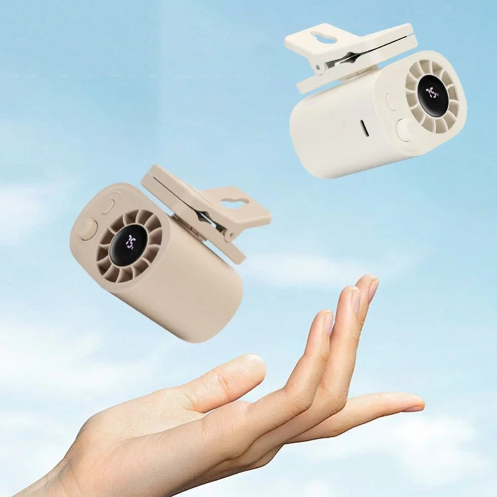 Car Clip On Fan, Outdoor Umbrella Fan & Waist Clip Fan, 360° Rotatable 100-Speed USB Rechargeable Desktop Cooling Fan