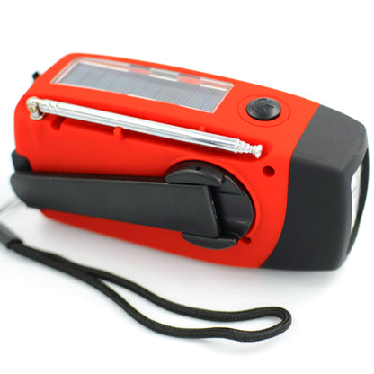 Solar Hand Crank Powered Camping Light With AM/FM Radio Outdoor 2000mAh USB Charging Multifunctional Hand Dynamo LED Flashlight
