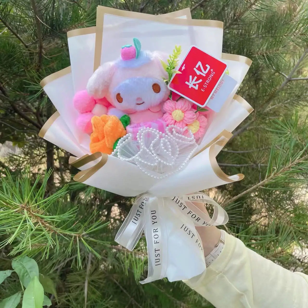 Cartoon My Melody Kuromi Cinnamoroll Kt Cat Plush Doll Creative Flower Bouquet Valentine Christmas Graduation Birthday Gift