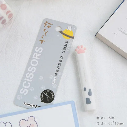 4Style Portable Folding Cat's Paw Scissors Stainless Steel Art Tool Multi-Function Pen-Shaped Scissors for Handbooks  Office Use