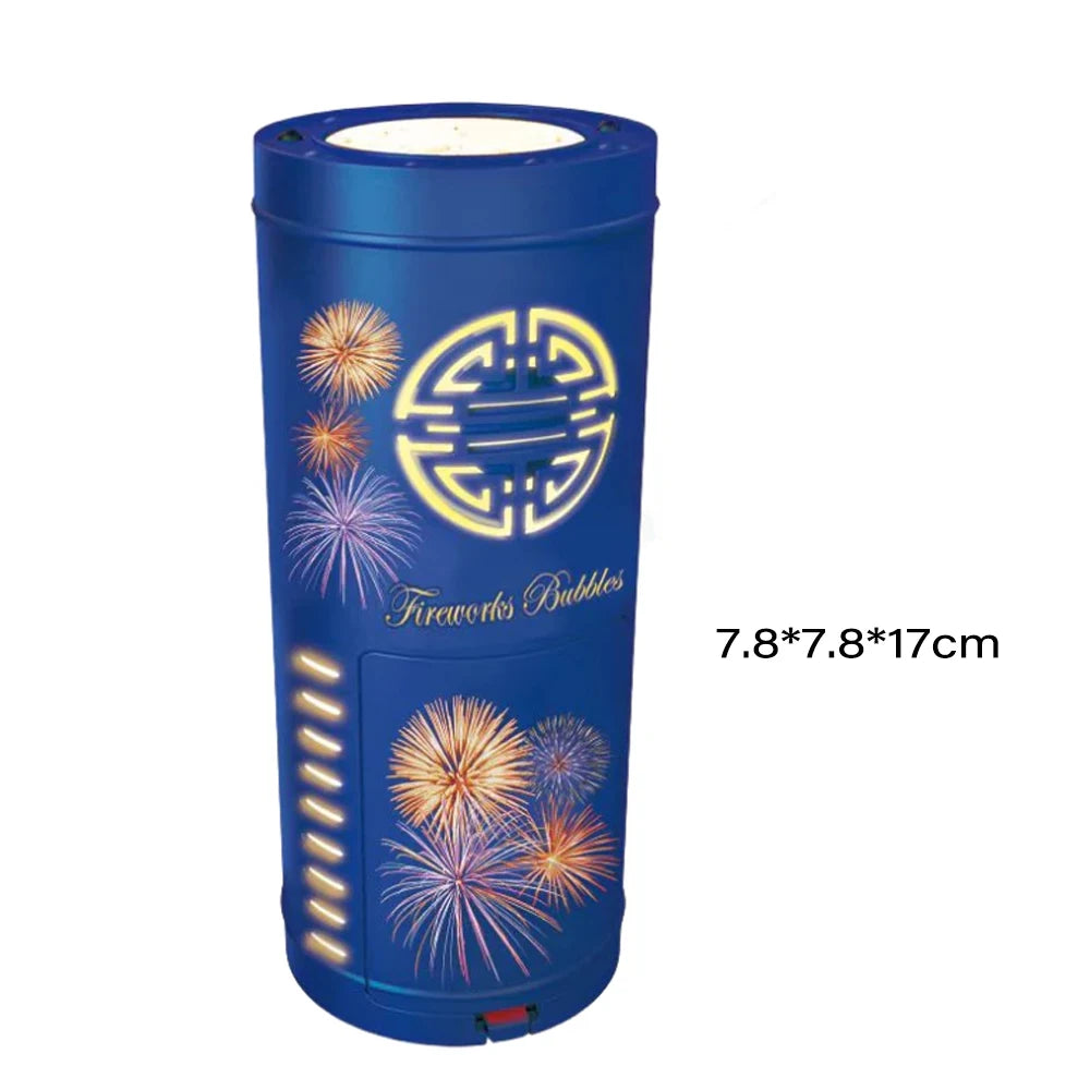 2024 Chinese New Year Imitation Firework Bubble Blowing Machine Electric Bubbles With Music Light Wedding Party Gift