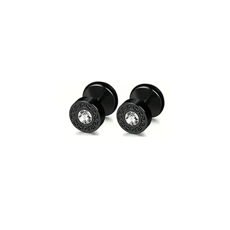 1-5 Pairs Stainless Steel Earrings Cross Dangle Hinged Earrings, Cubic Zirconia Stud Earrings For Men, Ear Piercing Jewelry