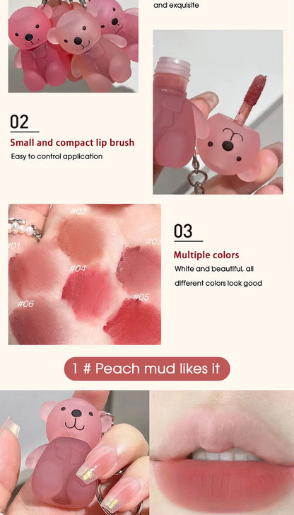 Art Value Bear Velvet Lip Clay with White Silky Lip Glaze Lipstick