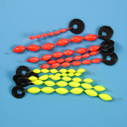 60Pcs/10Sets Fishing Float 6 In 1 String Type Seven Star Float Foam Space Bean Fishing Line Stopper Buoys Tackle Accessories
