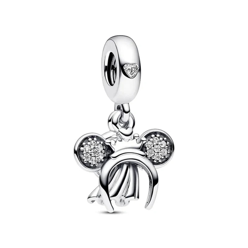 Hot Sell MINISO Disney 925 Sterling Silver Animals Mobilization Charms Beads Hot Original Bracelet DIY Jewelry Women Pendant