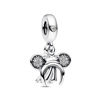 Hot Sell MINISO Disney 925 Sterling Silver Animals Mobilization Charms Beads Hot Original Bracelet DIY Jewelry Women Pendant