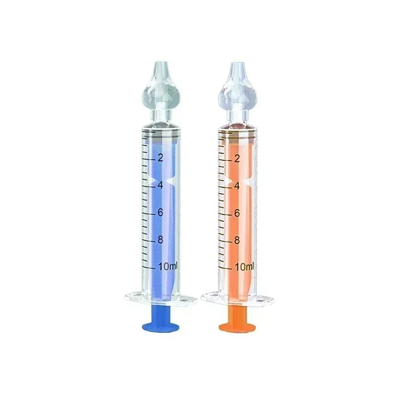 10ml Baby Nose Cleaner with Silicone Nasal Suction Tips Syringe Nasal Irrigator Portable Needle Tube Nasal Washer for Infants