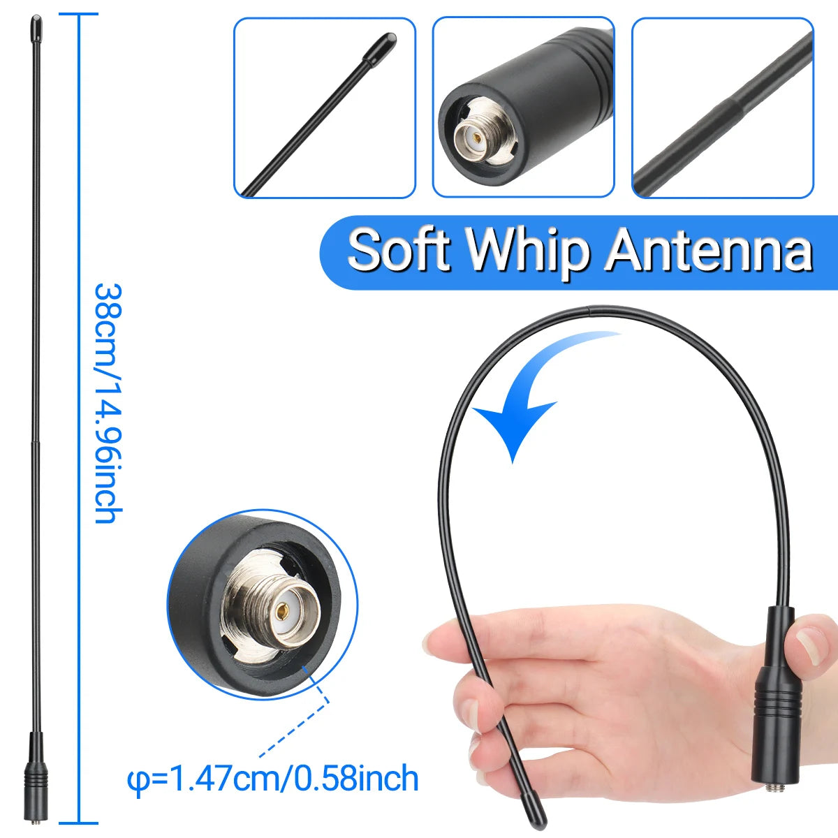 AM-771 Air Band SMA-Female Antenna 108-136MHz for Quansheng UV K5 (8) K6 Baofeng UV 5RH 21 PRO V2 UV-98 Walkie Talkie Ham Radio