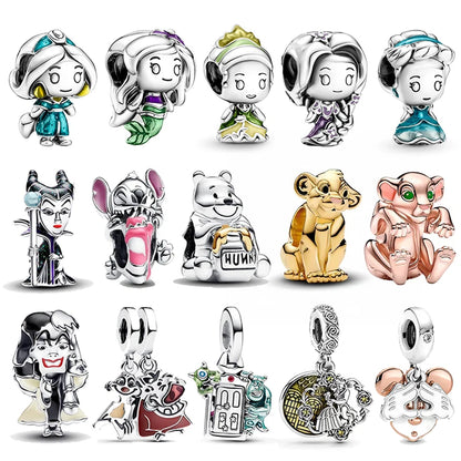 Hot Sell MINISO Disney 925 Sterling Silver Animals Mobilization Charms Beads Hot Original Bracelet DIY Jewelry Women Pendant