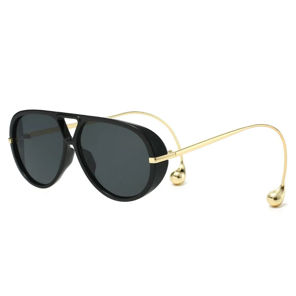 2025 European and American Fashion Sunglasses Male Pilot Double Beam Large Frame Metal New Sunglasses Female