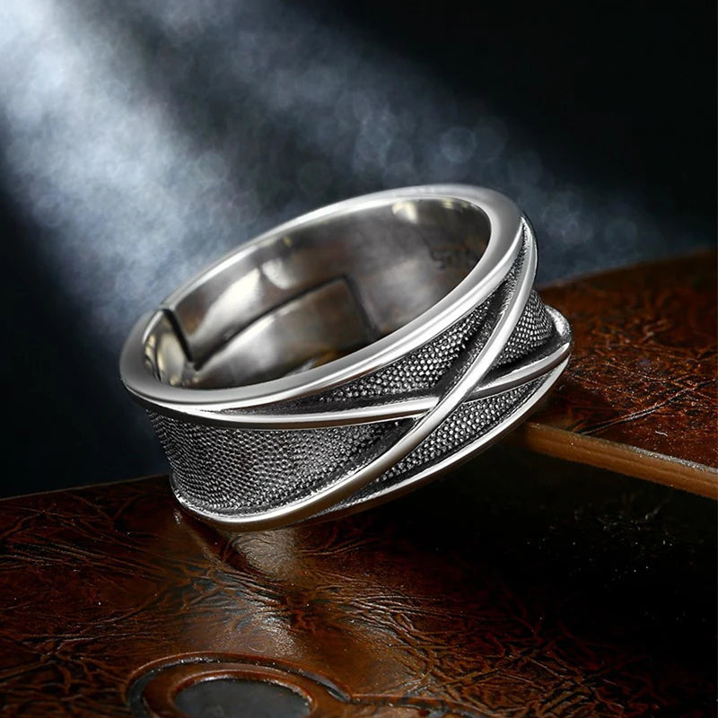 Retro Time Space Goku Black Ring Punk Gothic Open Ring For Men Handmade Unisex Designer Jewelry Accessories Anime Lovers Gift