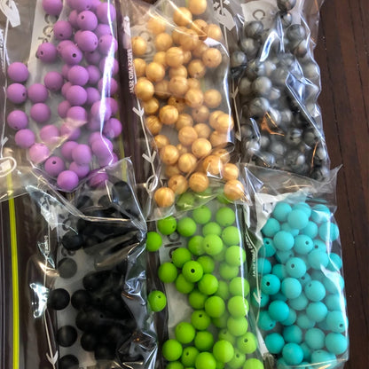LOFCA 12mm 50pcs/lot Beads Food Grade Silicone Teether Round Beads Baby Chewable Teething Beads Silicone Teether For Diy