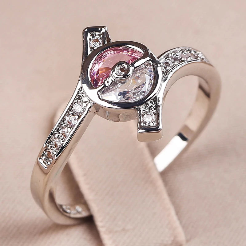 1 Pc Delicate Synthetic Zircon Ring Fashionable and Suitable for Birthday Gift Rings, Suitable for All Seasons