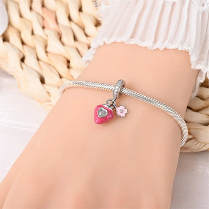 Charms Silver 925 Ladybugs and Cherry Strawberries Pendant Bead Fit 3mm Bracelet Bangle Necklace For Women Luxury Jewelry Making