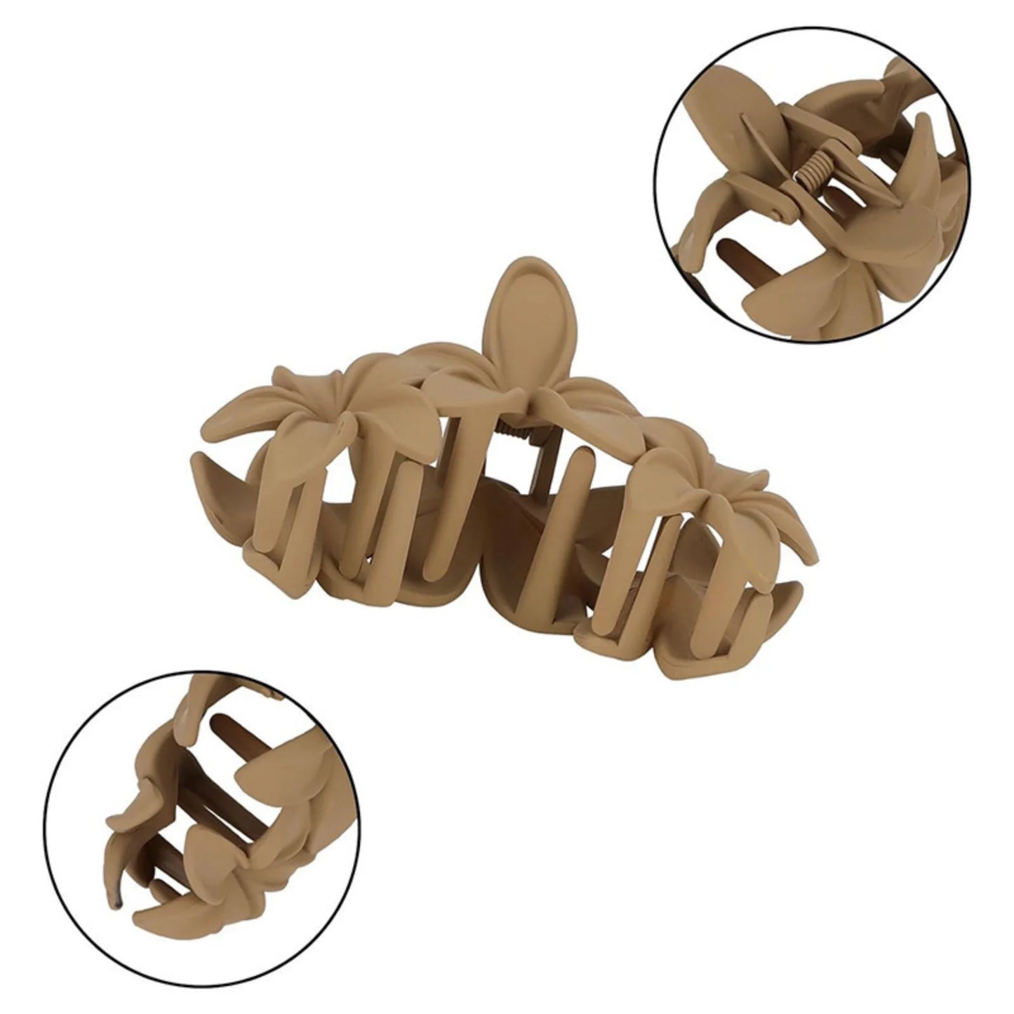 1PC Floral Hair Claw Clips Set, Elegant Flower-shaped Hair Grips in Neutral Tones, Chic Hair Accessories for Women