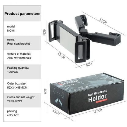 360 Degree Rotating Car Headrest Tablet Mount Holder Portable iPad Stand Auto Rear Seat Pillow Bracket for Travel Road Trip