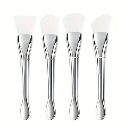1/4 PCS Silicone Facial Mask Brush Soft Head with Scraper Integrated Dual-use Mud Film Brush DIY Film Adjusting Beauty Tools