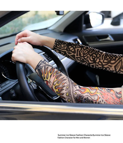 6 PCS Tattoo Sleeves Unisex Summer Cycling Sun Protection Arm Covers Beach Driving Fishing Breathable Nightclub Elastic Sleeves
