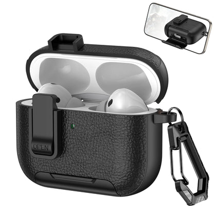 New Earphone Cover For AirPods Pro 3 3rd Generation Protective Case With Secure Lock Invisible Phone Stand Leather Texture Cover