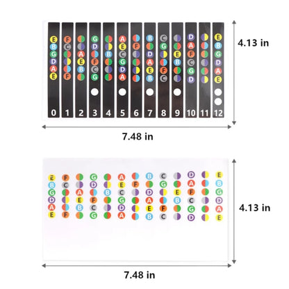 Miwayer Guitar Fretboard Notes Map Labels Stickers 6 String Transparent and Black Fingerboard Fret Decals for Guitar Beginner