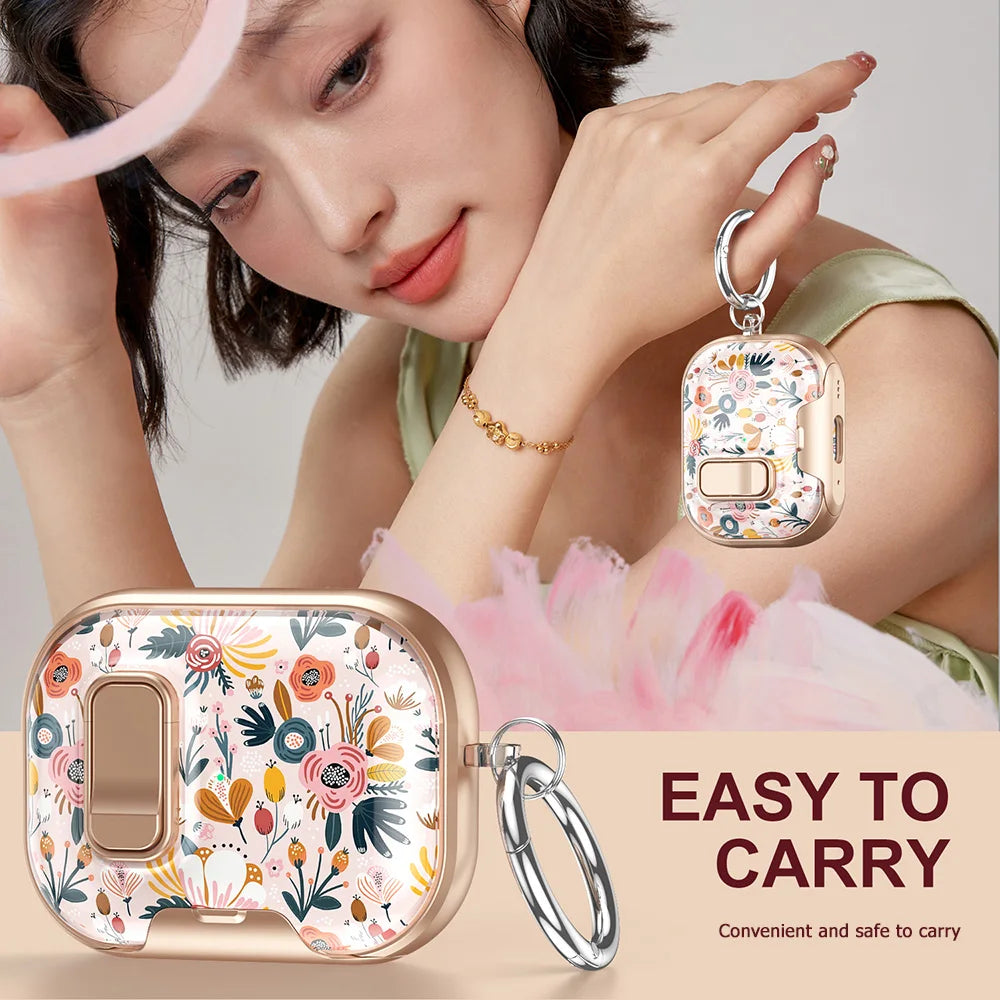 Flower Transparent Case For AirPods Pro 2 3 4 4th TPU Cover Anti-fall Headphone Coque For AirPods Pro 2 2nd Pro2 Cases With Hook