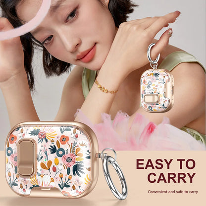 Flower Transparent Case For AirPods Pro 2 3 4 4th TPU Cover Anti-fall Headphone Coque For AirPods Pro 2 2nd Pro2 Cases With Hook