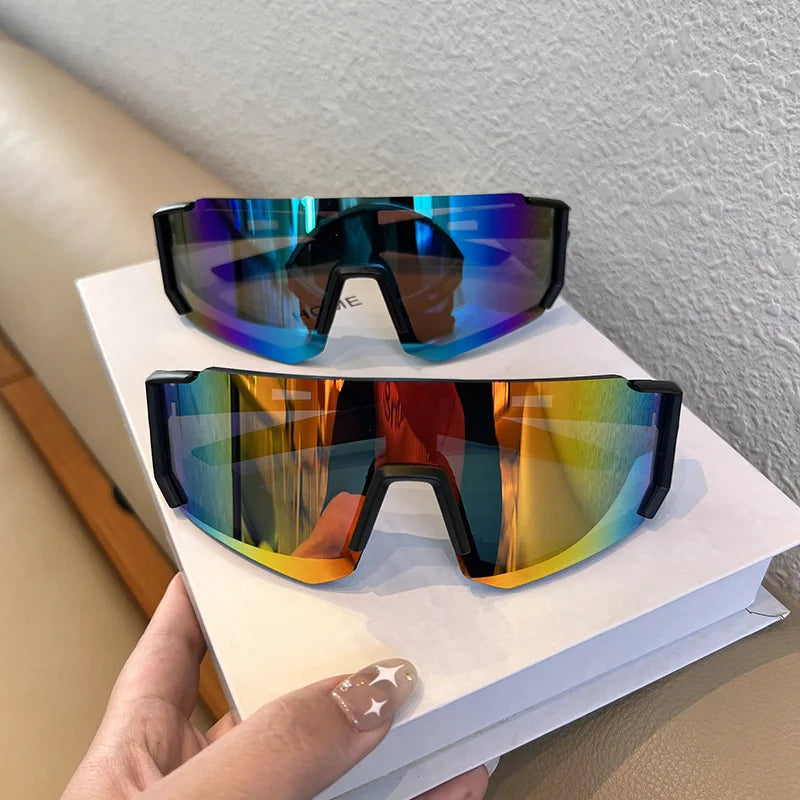 Hiking 2pcs Cycling Anti Light Glasses Men Women UV400 Sandproof Eye Protector Shades Outdoor Sports Goggle Anti Radiation Lens