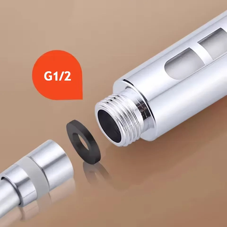 New High Pressure Water Saving Filter Shower Head 5 Modes Handheld Shower Head One Button Stop Bathroom Accessories Set