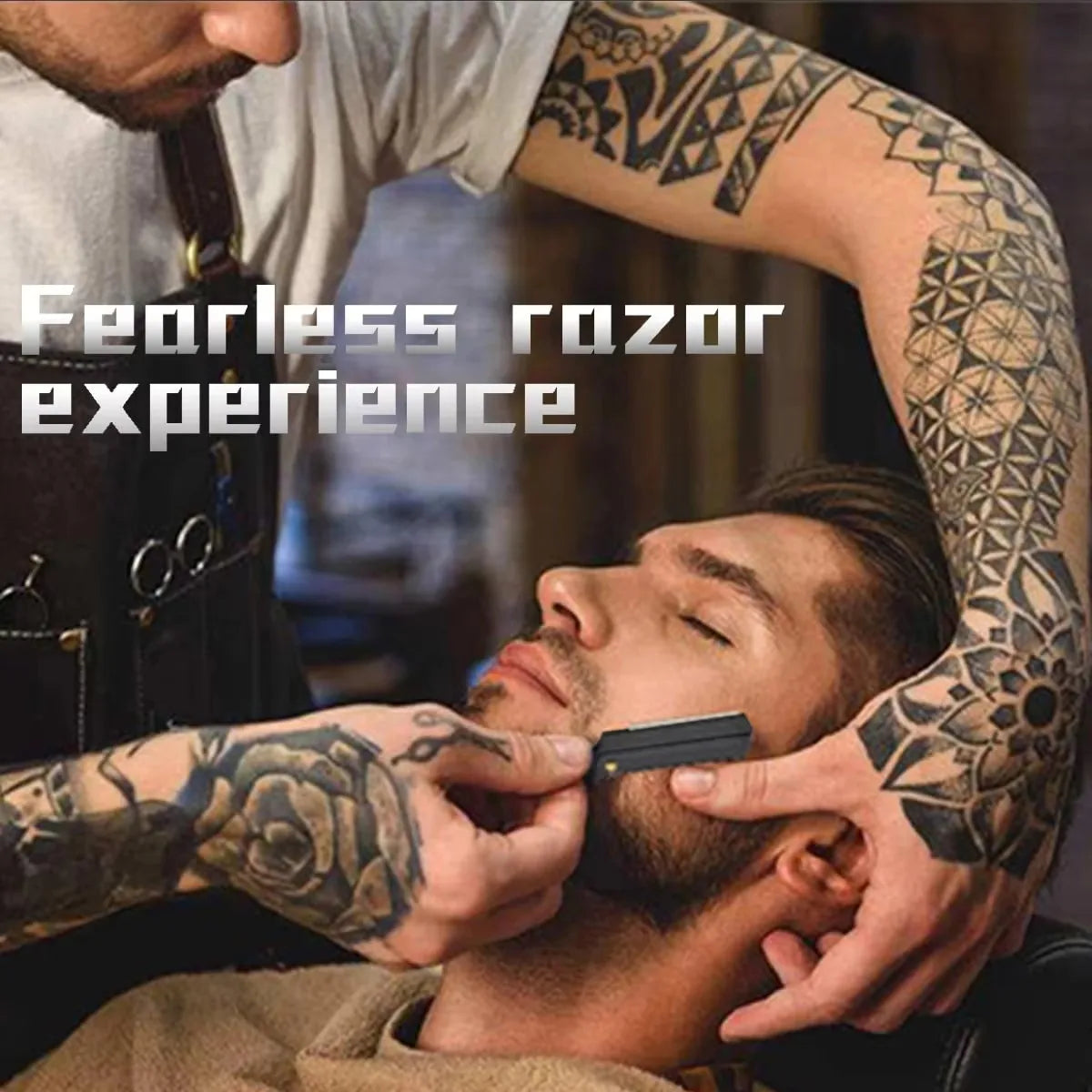 KVIFO【Hot sales】New Old Fashioned Razor Manual Shaver Mini Thumb Shaver Men's Face Shaver Holder Eyebrow Shaver with blade