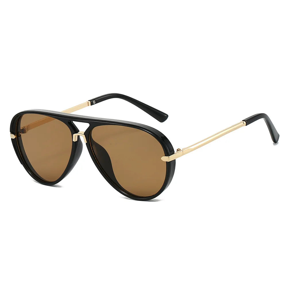 Trendy Oversized Pilot Sunglasses Women Men Vintage Retro Classic Designer Sun Glasses UV400 Protection Fashion Ladies Shades