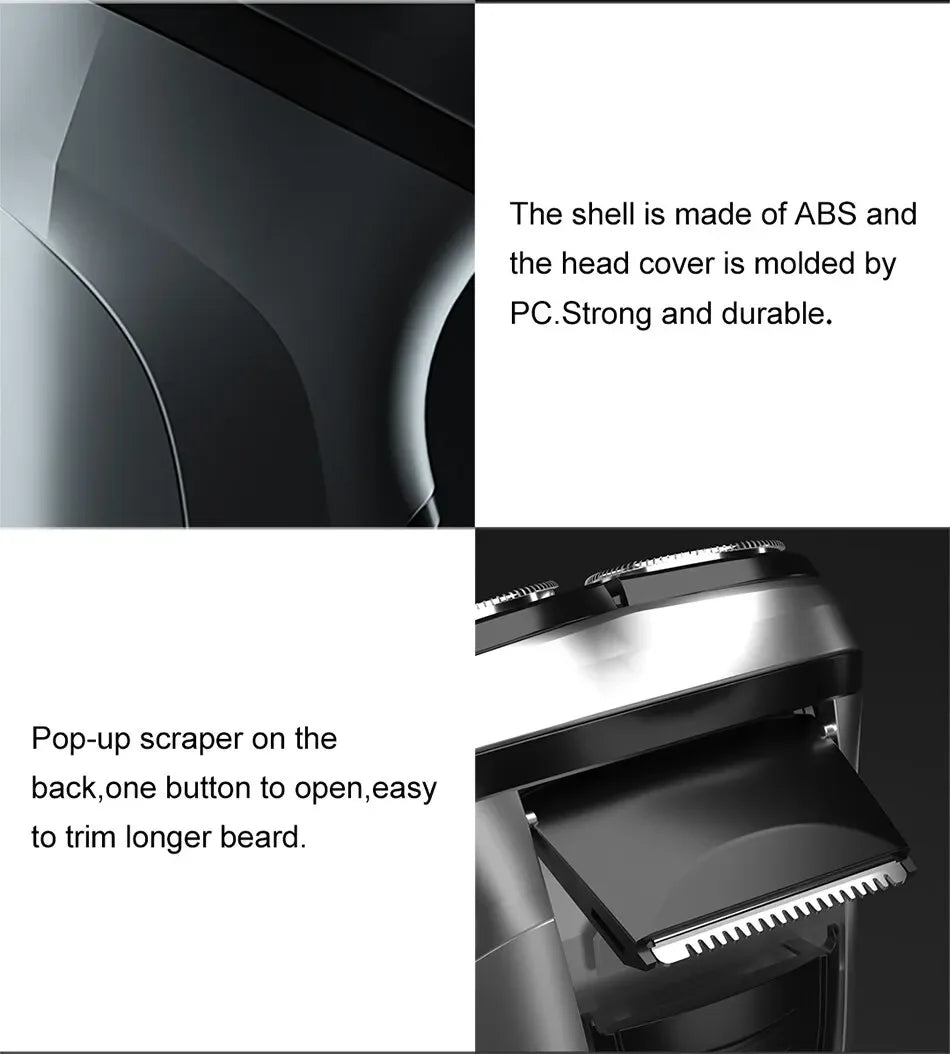 Blackstone Electrical Rotary Shaver for Men 3D Floating Blade Washable USB Rechargeable Shaving Beard Machine