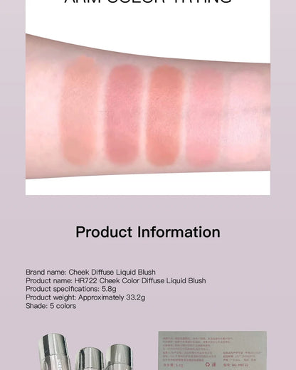 Korean Liquid Powder Blusher Natural Enhancement Color Low Saturation Matte Multi-purpose Powder Blusher Liquid Water Gloss