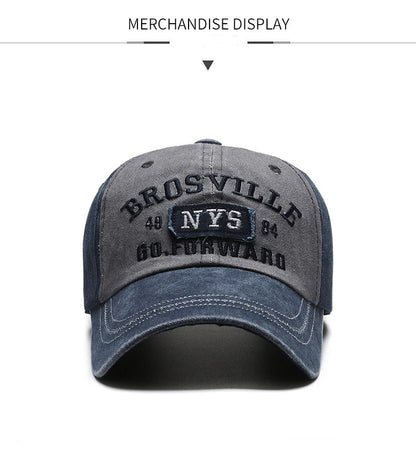 Four Seasons Men's Baseball Cap Casual Wash Embroidered Cap Curved Brim Bowler Sun Hat Official Website