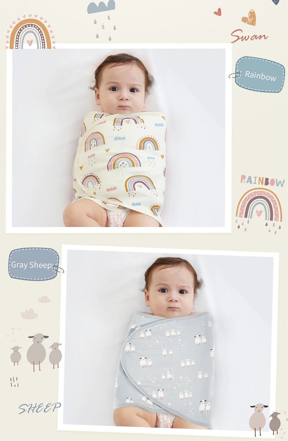 Bilayer Baby Wrap Blanket Newborn Baby Swaddle Tie Anti Startle Jump Blanket Summer Thin Cotton Soft Diaper Changing Blanket