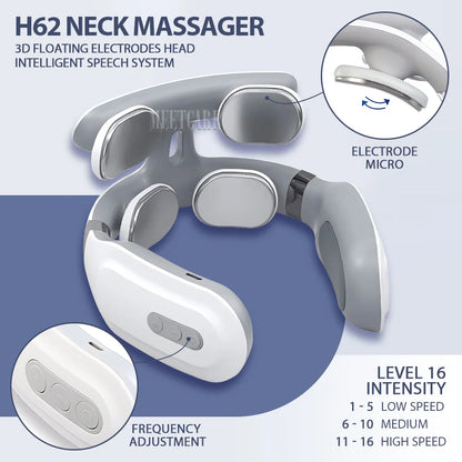 Smart Back Neck Massager Electric TENS Pulse Cervical Muscle Massages Wireless Shoulder Health Care H99 H62 JT88 F6Device